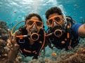 Customer scuba diving in Goa