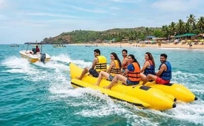 Banana boat ride at Baga Beach, Goa
