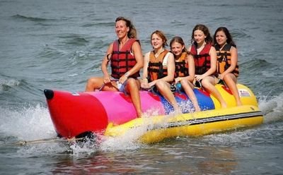 Banana boat ride at Calangute Beach, Goa