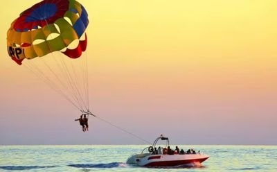 Parasailing over Calangute Beach, Goa