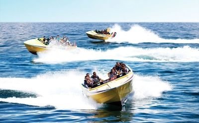 Speed boat ride at Calangute Beach, Goa
