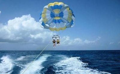 Parasailing adventure over the sea in Goa